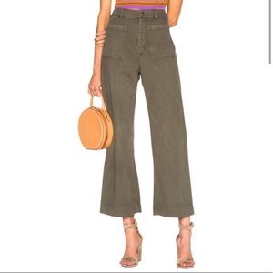 A.L.C. Finley High Waist Wide Leg Pants Green